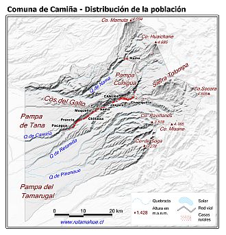 Mapa de la distribución de la población
