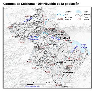 Mapa de la distribución de la población