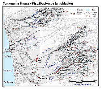 Mapa de la distribución de la población