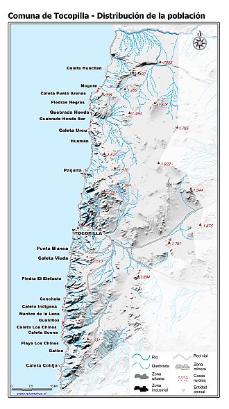 Mapa de la distribución de la población