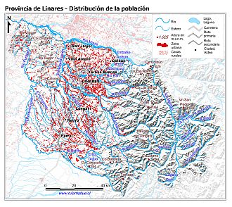 Mapa de la distribución de la población