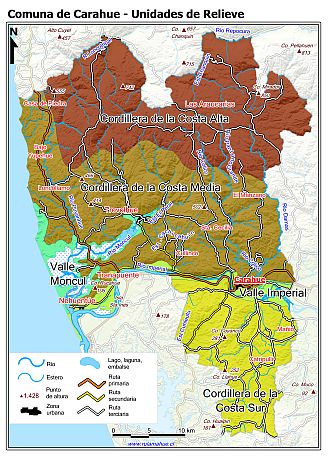 Mapa de las unidades de relieve
