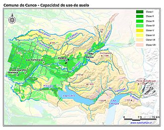 Mapa de la distribución de la capacidad de uso de los suelos