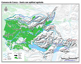 Mapa de la distribución de los suelos con aptitud agrícola