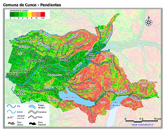 Mapa de las pendientes de terreno