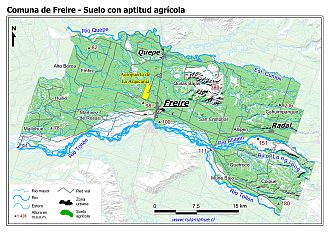 Mapa de la distribución de los suelos con aptitud agrícola