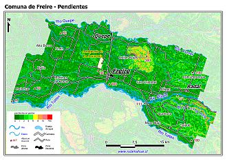 Mapa de las pendientes de terreno