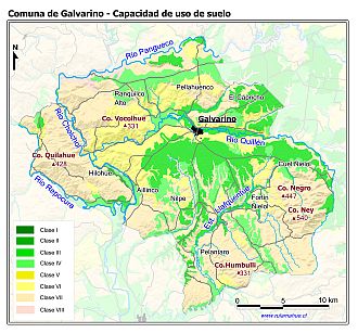 Mapa de la distribución de la capacidad de uso de los suelos