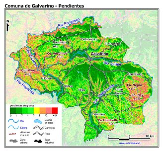 Mapa de las pendientes de terreno