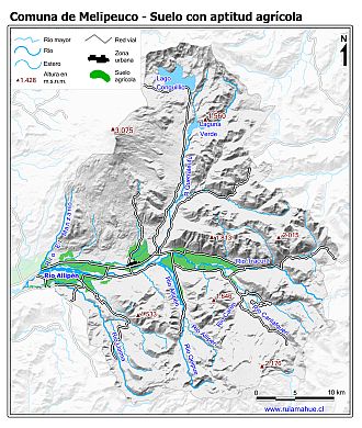 Mapa de la distribución de los suelos con aptitud agrícola