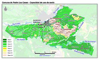 Mapa de la distribución de la capacidad de uso de los suelos