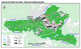 Mapa de la distribución de los suelos con aptitud agrícola