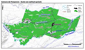 Mapa de la distribución de los suelos con aptitud agrícola