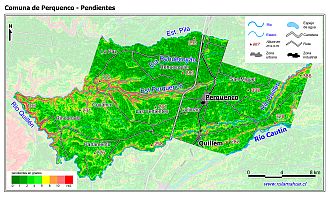 Mapa de las pendientes de terreno