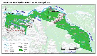 Mapa de la distribución de los suelos con aptitud agrícola