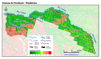 Mapa de las pendientes de terreno