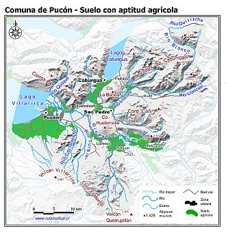 Mapa de la distribución de los suelos con aptitud agrícola