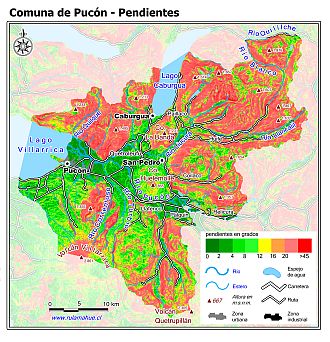 Mapa de las pendientes de terreno