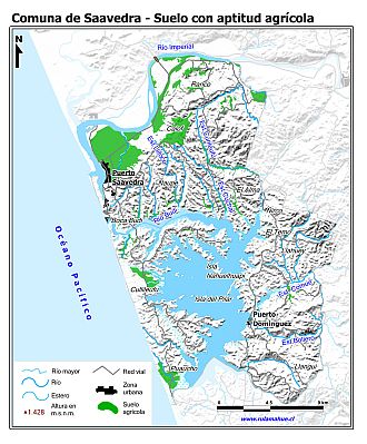 Mapa de la distribución de los suelos con aptitud agrícola