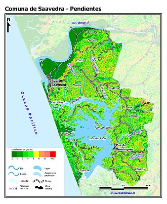Mapa de las pendientes de terreno