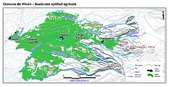 Mapa de la distribución de los suelos con aptitud agrícola