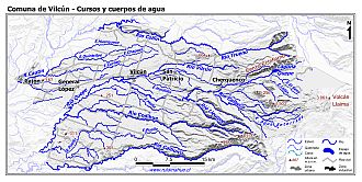 Mapa de la hidrografía de la comuna