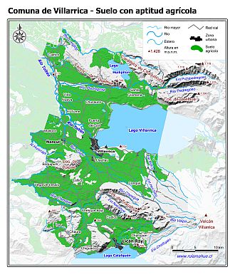 Mapa de la distribución de los suelos con aptitud agrícola