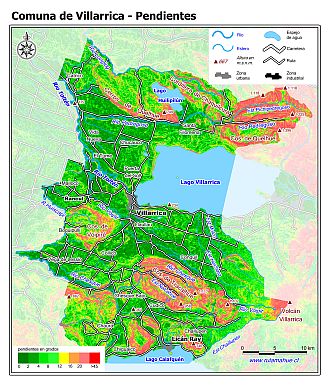 Mapa de las pendientes de terreno