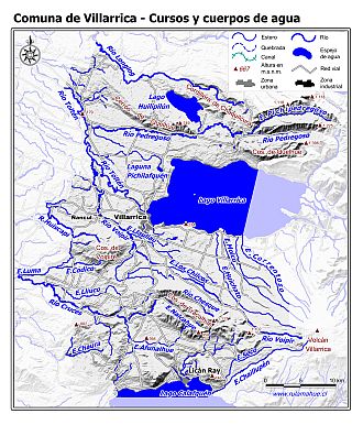 Mapa de la hidrografía de la comuna