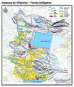 Mapa con las superficies de tierras indígenas