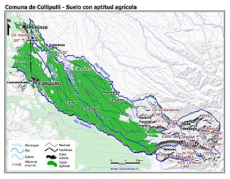 Mapa de la distribución de los suelos con aptitud agrícola