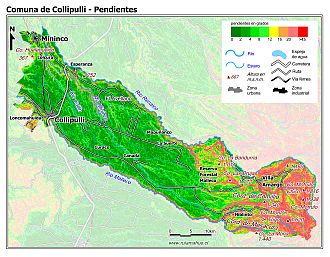 Mapa de las pendientes de terreno