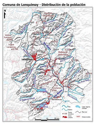 Mapa de la distribución de la población