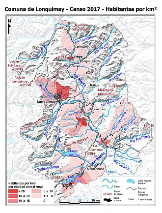 Habitantes por km2 por entidad rural censal