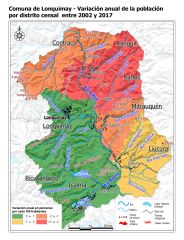 Mapa con la variación anual de la población entre los Censos Nacionales de Población y Vivienda de 2002 y 2017