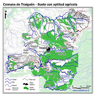 Mapa de la distribución de los suelos con aptitud agrícola