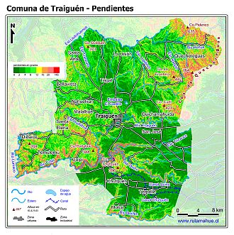 Mapa de las pendientes de terreno