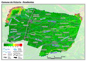 Mapa de las pendientes de terreno