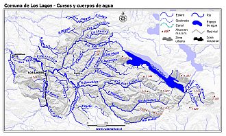 Mapa de la hidrografía de la comuna