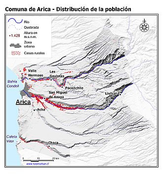 Mapa de la distribución de la población